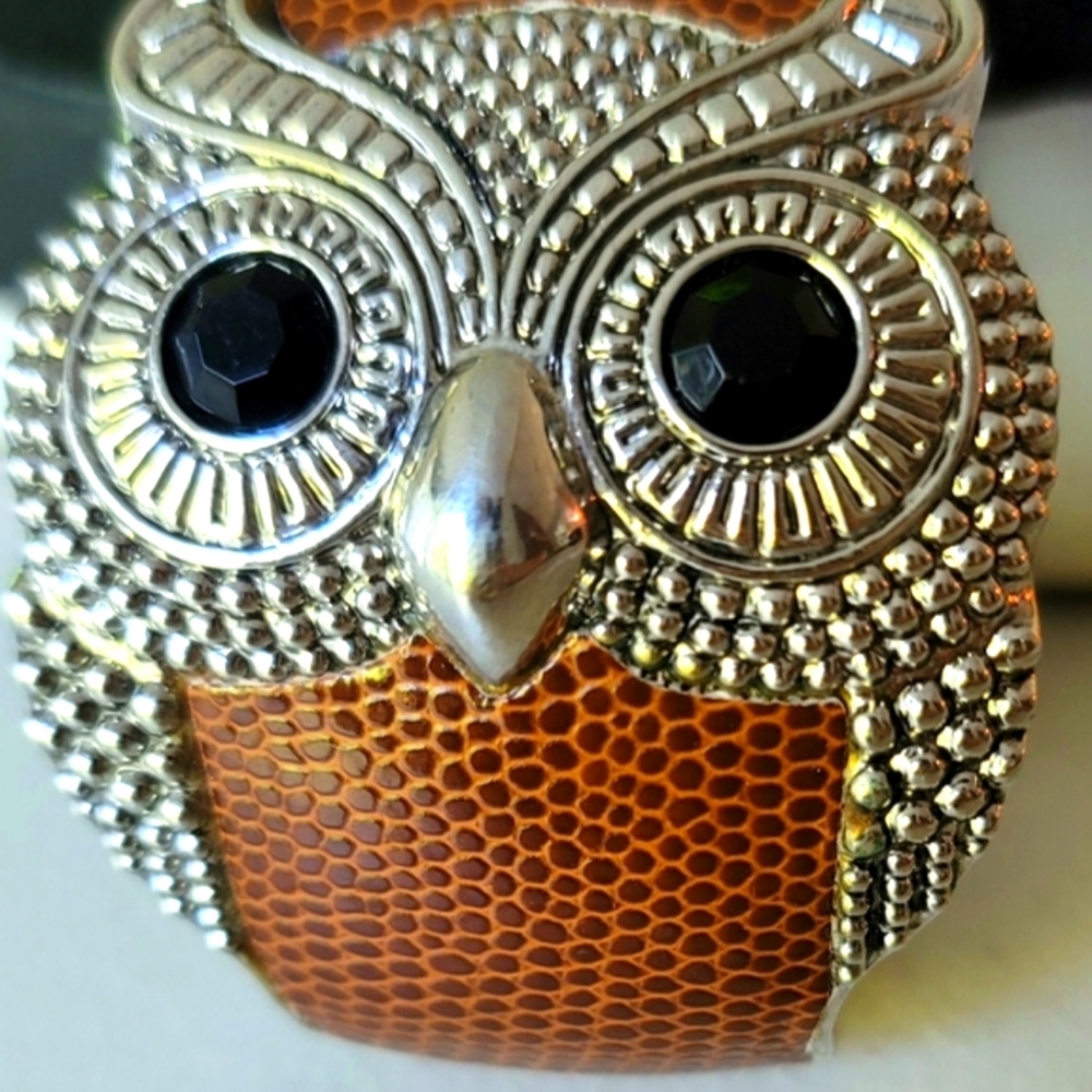 COPY - Vintage Owl Hinged Bangle Bracelet